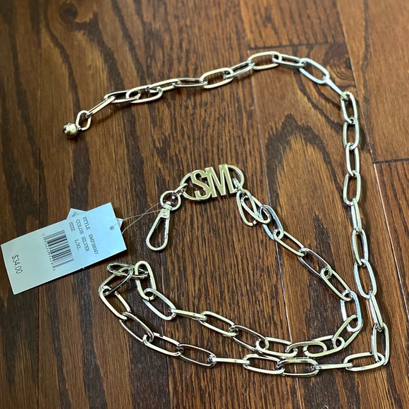 Chain Belt in Silver color Steve Madden Adjustable NWT - Picture 9 of 12